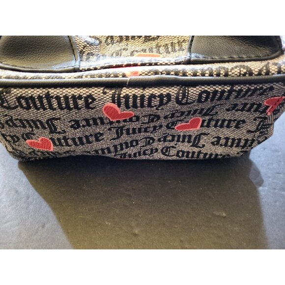 JUICY COUTURE Heart Gothic Status Backpack Grey & Black with Red & Pink Hearts - Picture 9 of 9